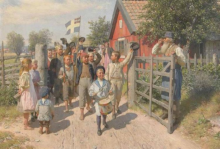 august malmstrom The old and the young Sweden oil painting picture